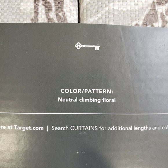 Threshold Neutral Climbing Floral Curtains 84" - Picture 4 of 5